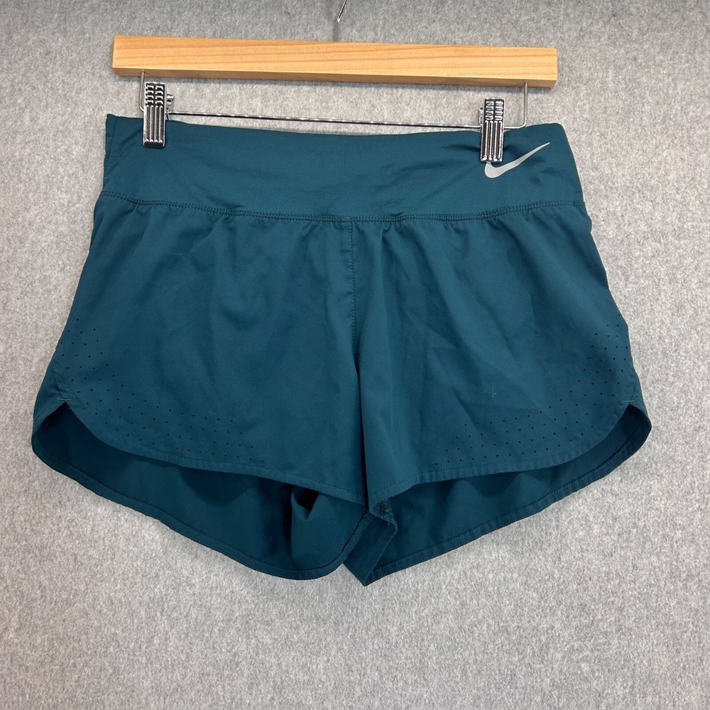 Nike Women's Size Medium Dri-Fit Running Shorts Jewel Teal Blue Athletic Casual
